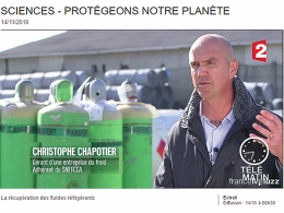 Extrait du reportage "La récupération des fluides réfrigérants" diffusé dans "TéléMatin" le 14/11/2016