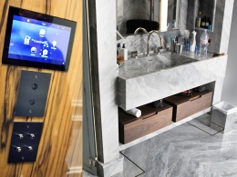 Dans cette luxueuse villa parisienne, l’installateur a posé des planchers chauffants électriques sur 980 m2 et réalisé 4 salles de bains ainsi que la production d’ECS.