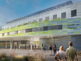 Géothermie, photovoltaïque et ossature bois pour un lycée héraultais E4 C1