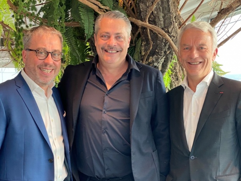 Didier Flavenot, président de Téréva, Ronnie Chaine, président HRC Environnement et Patrick Martin, président de Martin Belaysoud