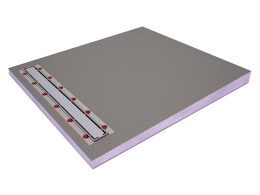 Jackon Insulation présente ce receveur prêt à carreler Jackoboard Aqua Line Pro avec caniveau en Inox brossé.